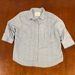 Sonoma Light Blue Button-Down 3/4 Shirt